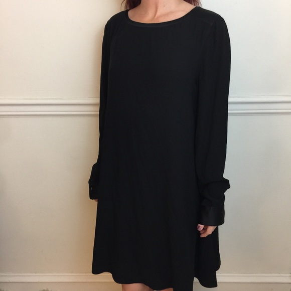 eileen fisher long black dress